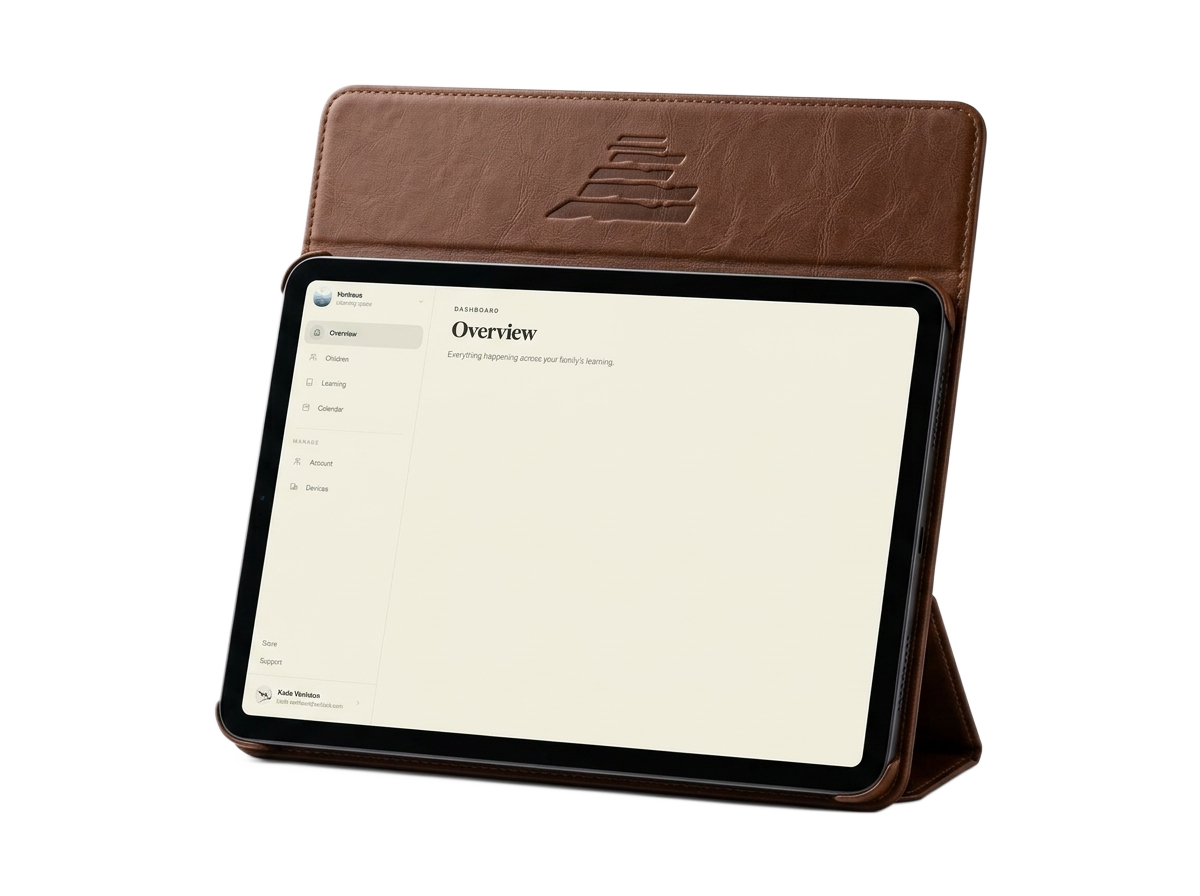 Stonepine learning device displaying the family dashboard